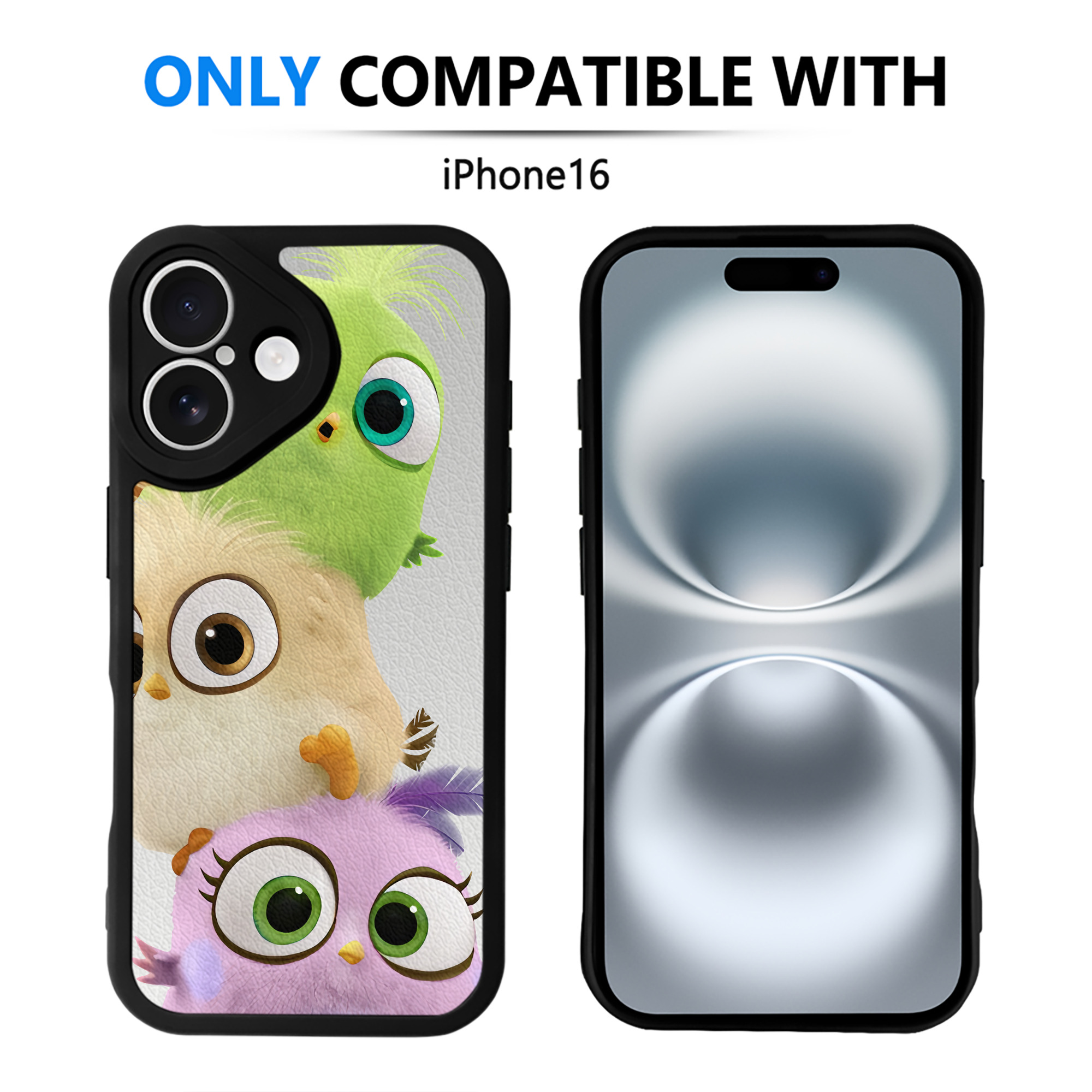 （画像用） Angry Birds アングリーバード 【iPhone 16シリーズ対応】シリコンスマホケース（レザー調） 材質：シリコン
